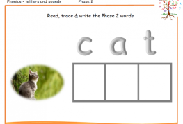Read, Write and Trace - Phonics Phase 2 Worksheet