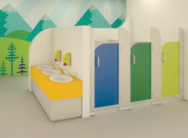 Sydney – A range of toilet cubicles perfectly suited to infant and nursery schools