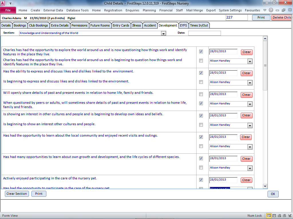 FirstSteps User-friendly software system